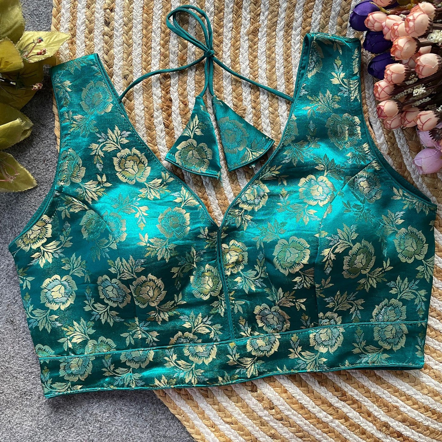 Dola silk sleeveless ready made blouse