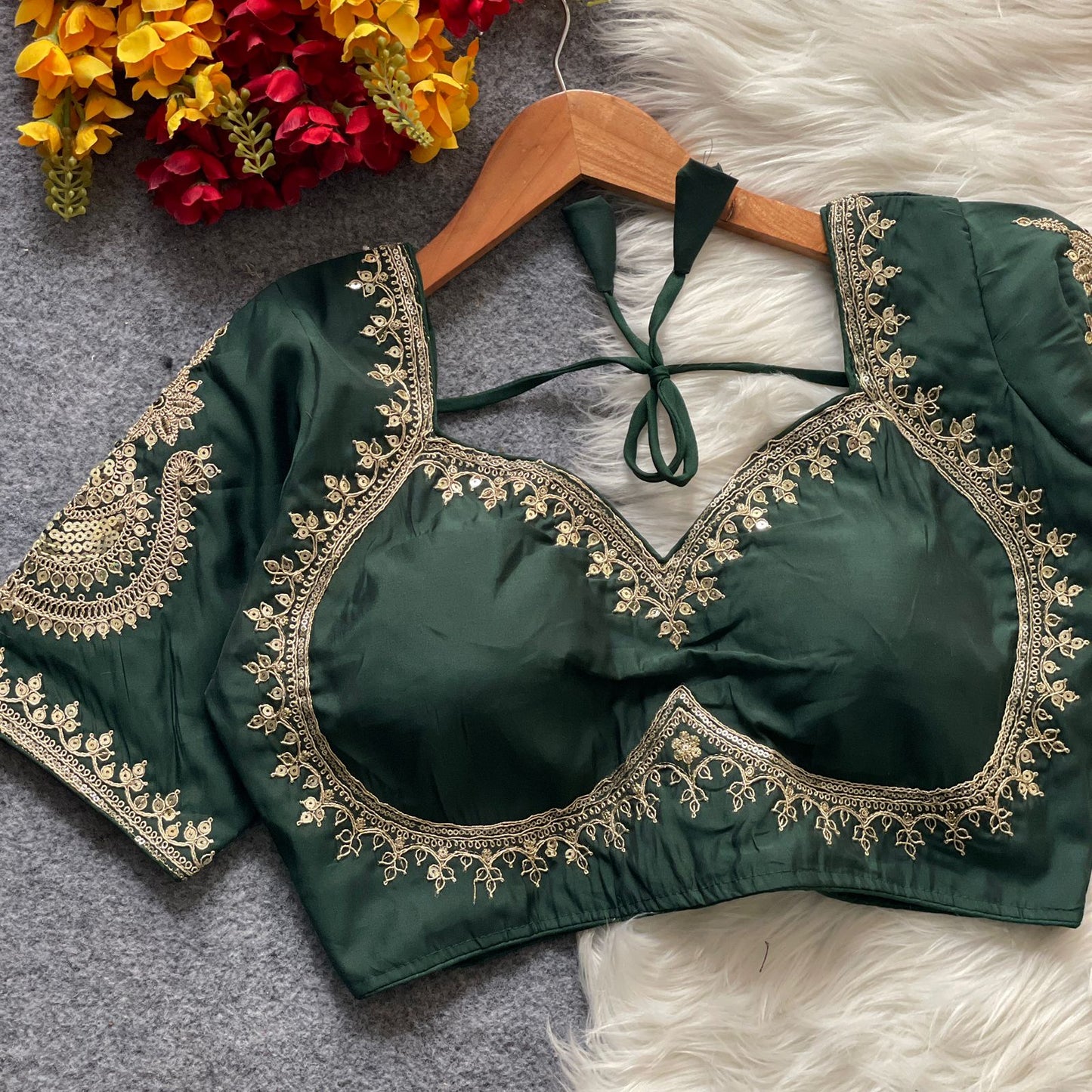 Heavy pure roman silk ready made blouse