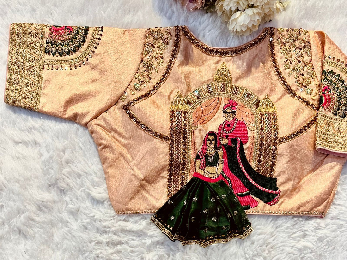 Beautiful embroidery all over cover ready made blouse