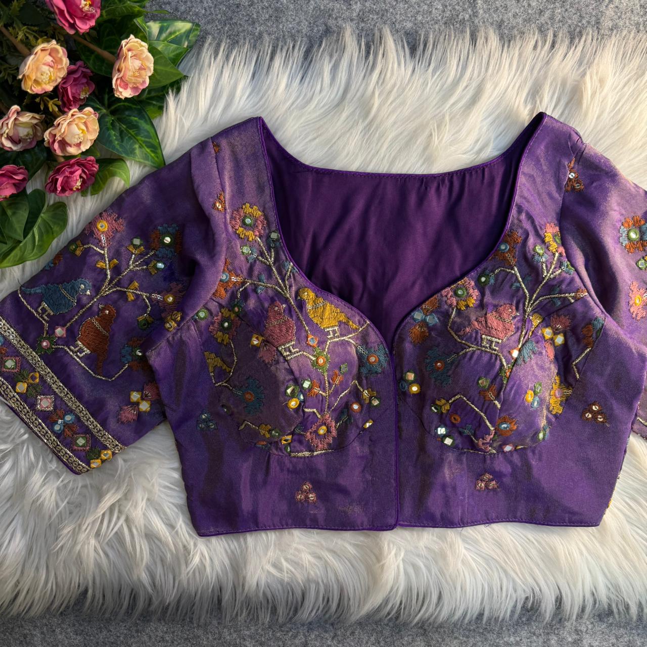 Heavy pure soft viscous cosmos silk ready made blouse