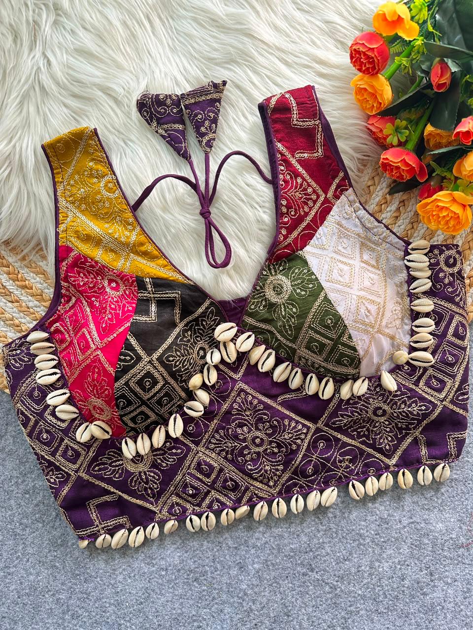 Vichitra Silk ready made blouse