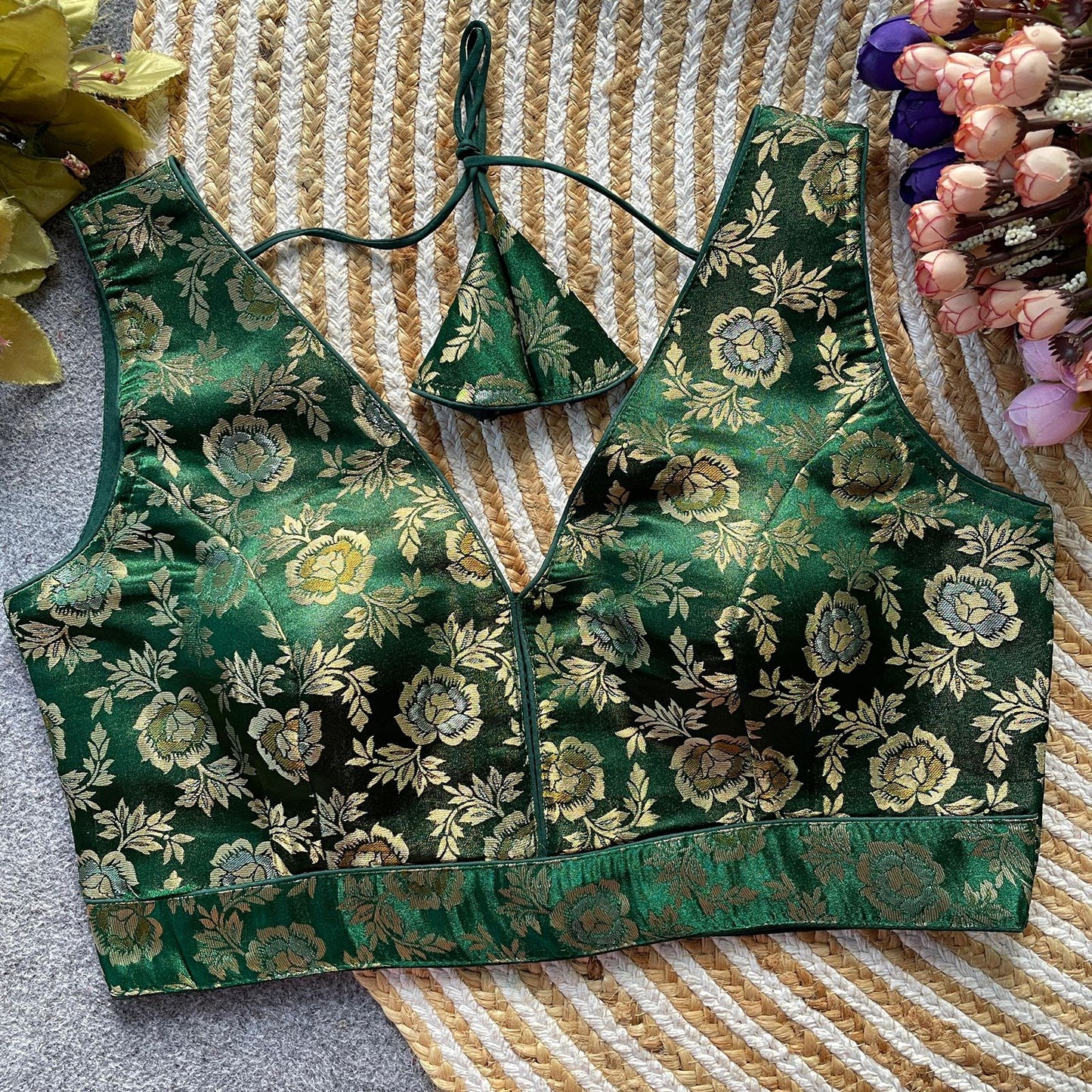 Dola silk sleeveless ready made blouse