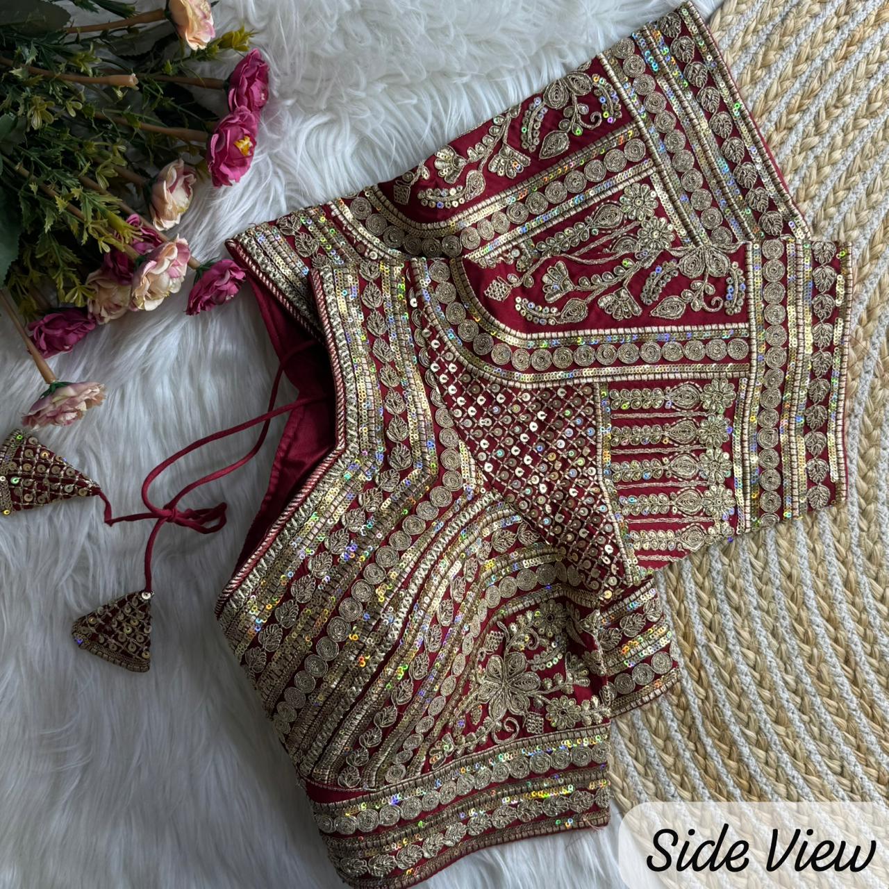 Heavy Pure Soft Roman Silk With Tricot Fuising ready made blouse