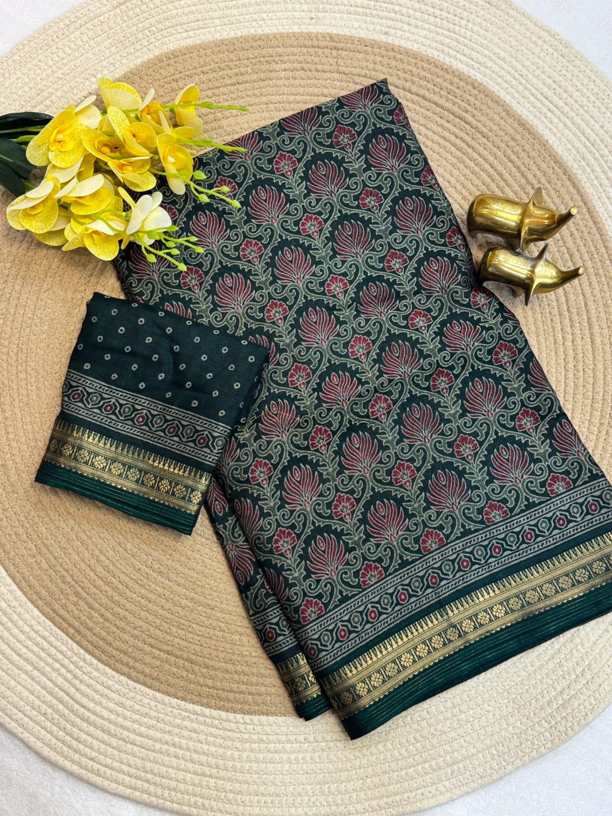 PURE BLACK MUL COTTON SAREE
