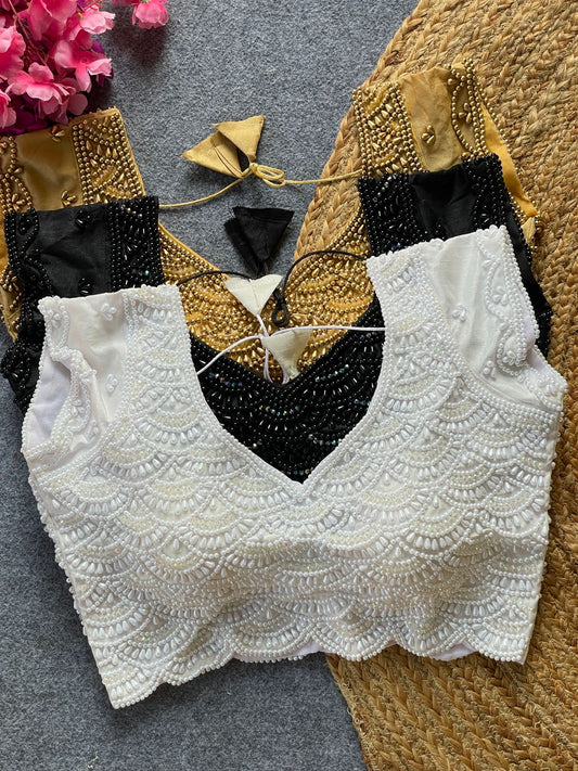 Pure silk handcrafted ready made blouse