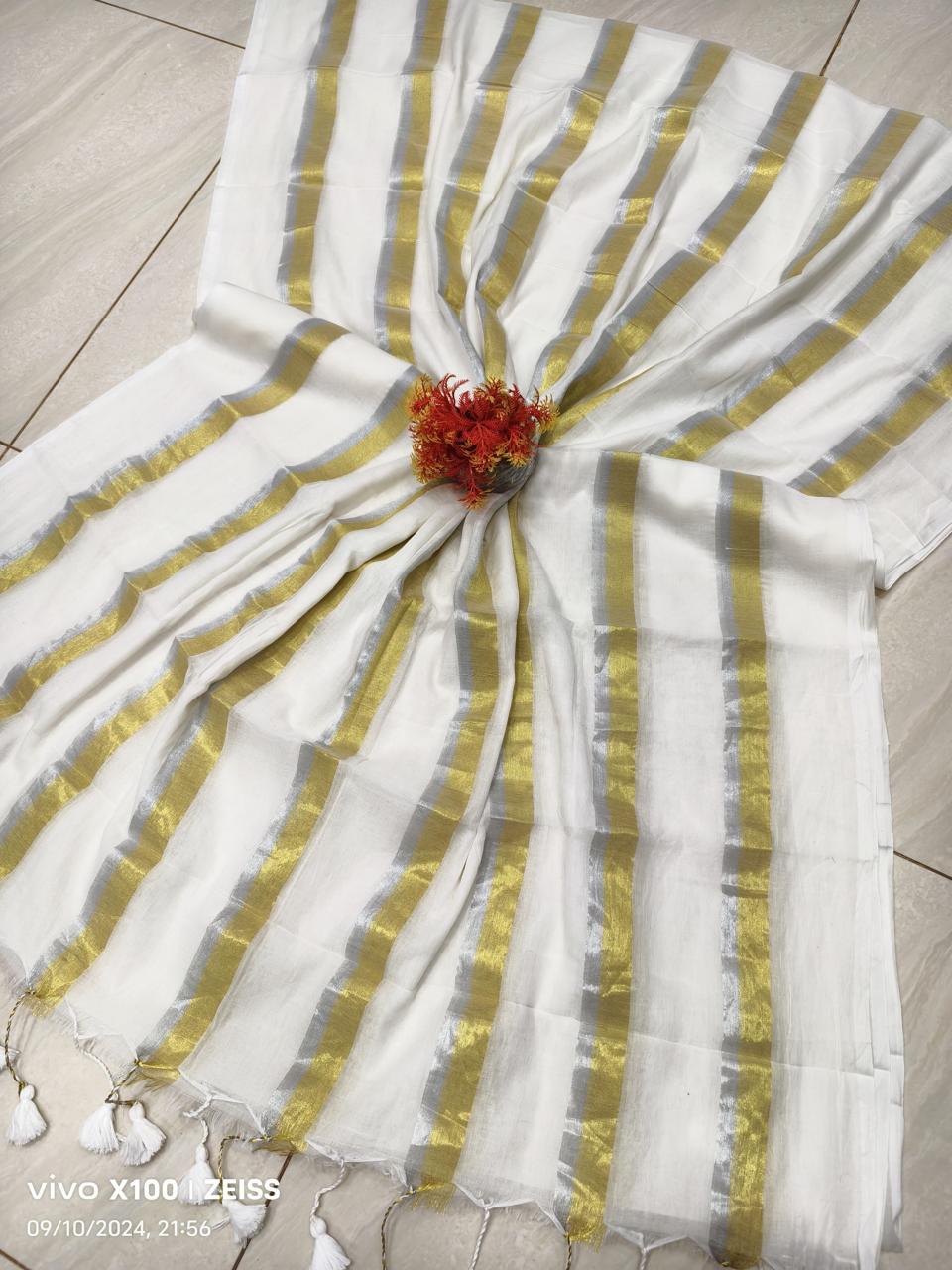 Pure Mul Mul cotton by cotton saree