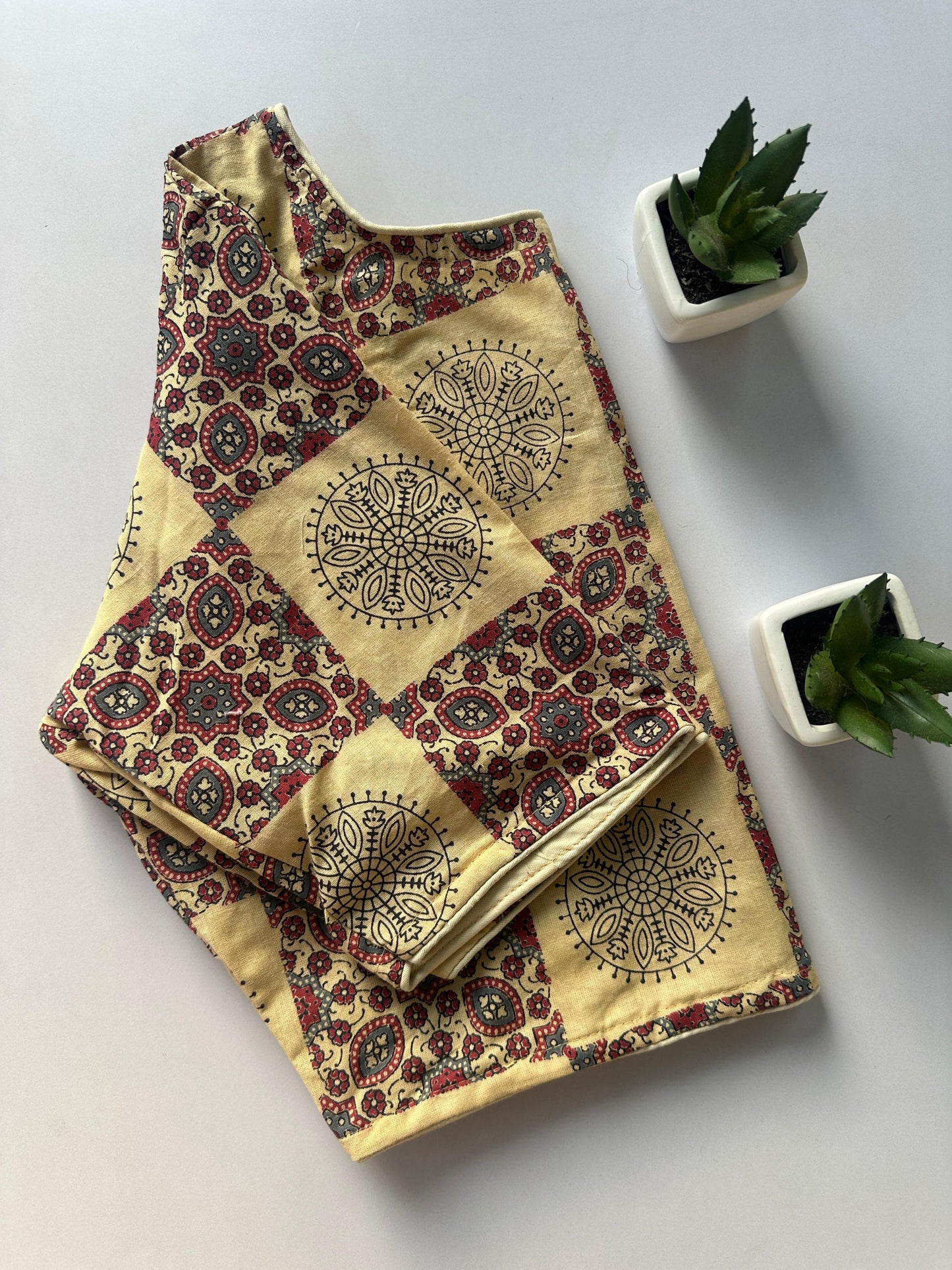 Presenting pure ajrakh handBlock/ikkat/indigo cotton ready made blouse
