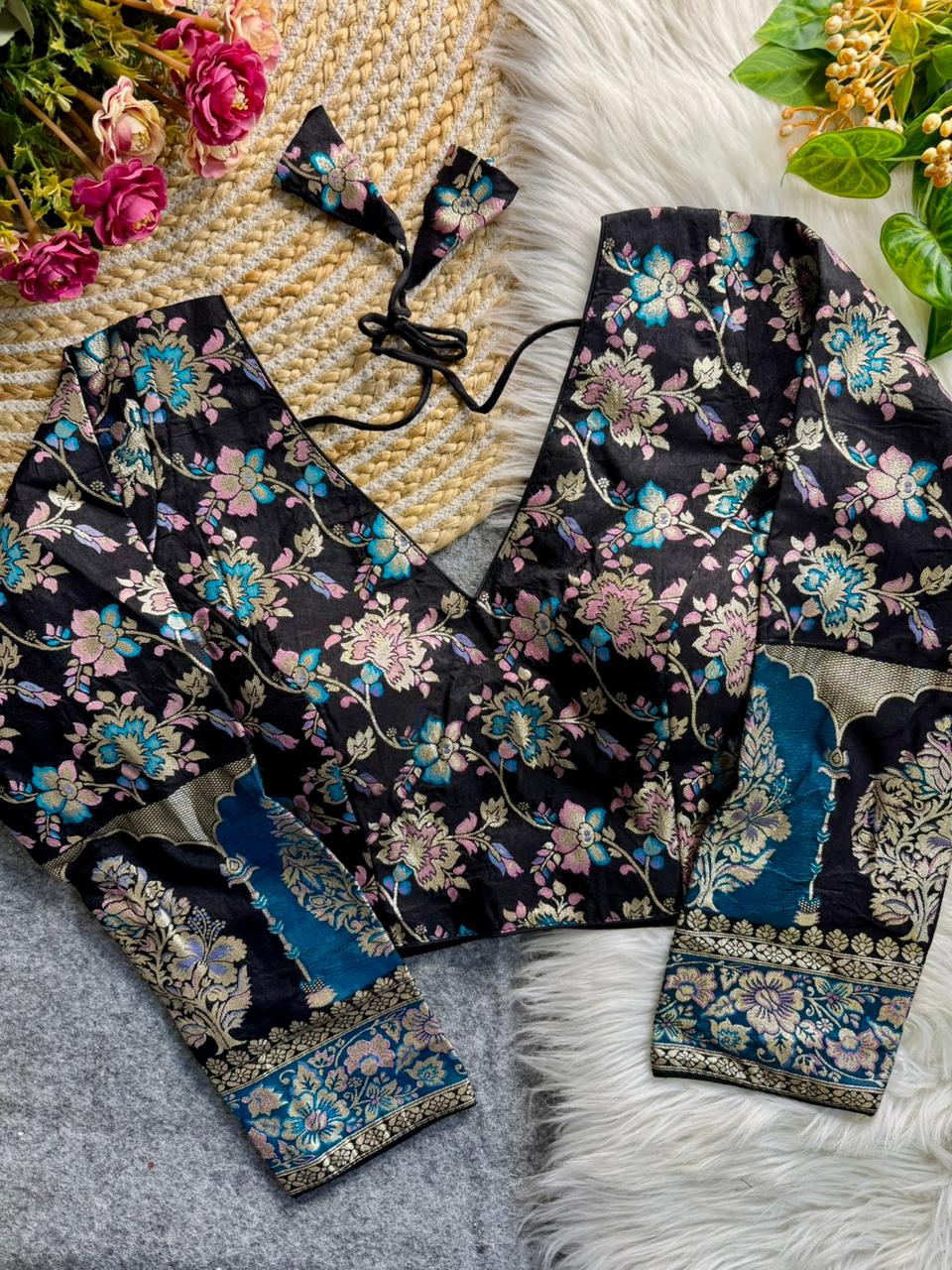 Heavy Pure Soft Dola Silk ready made blouse