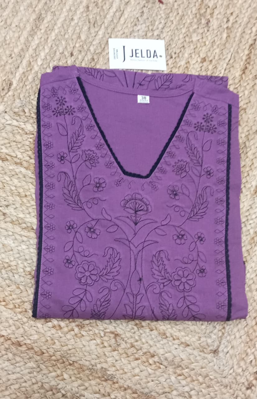 Cotton embroidery work salwar suit