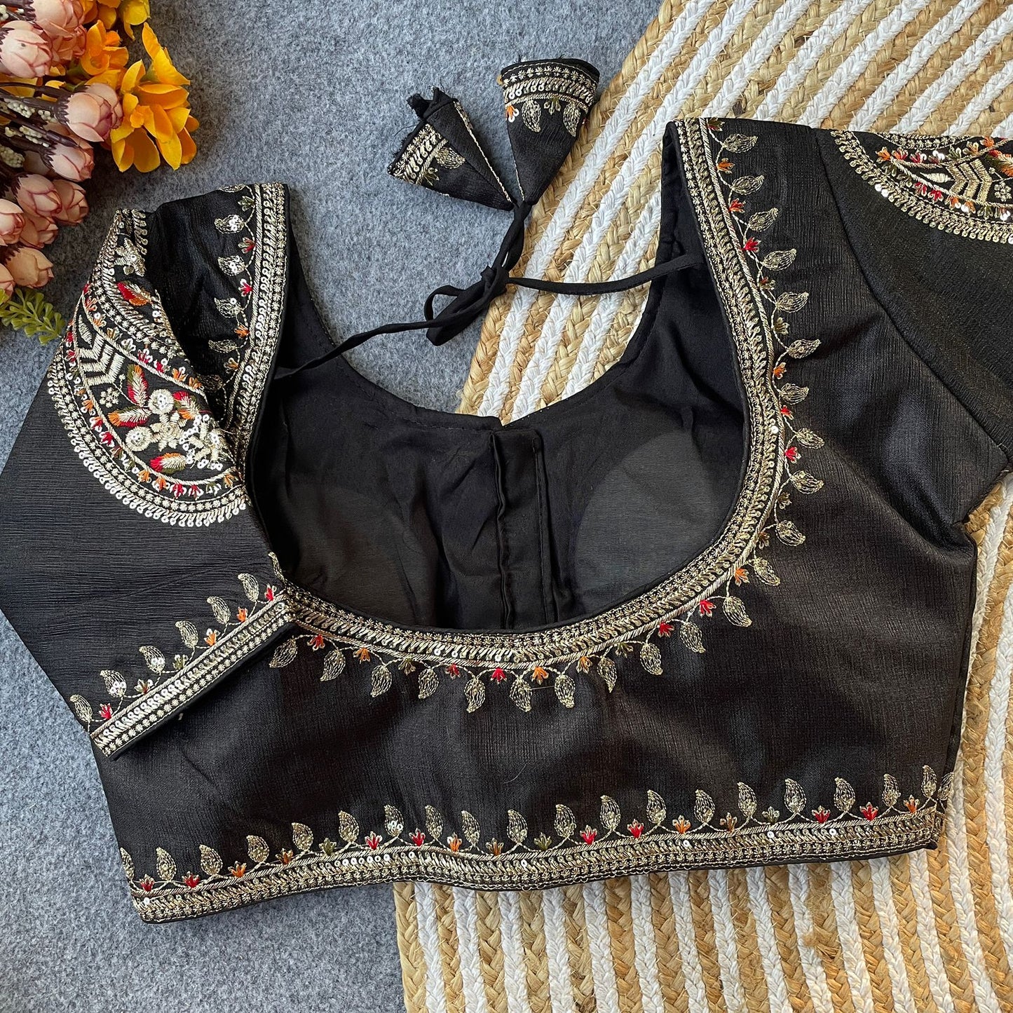 Heavy Embroidery With Beautiful Works  ready made blouse