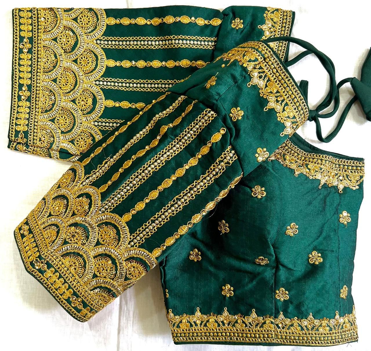 Heavy sequins + unique embroidery work ready made blouse