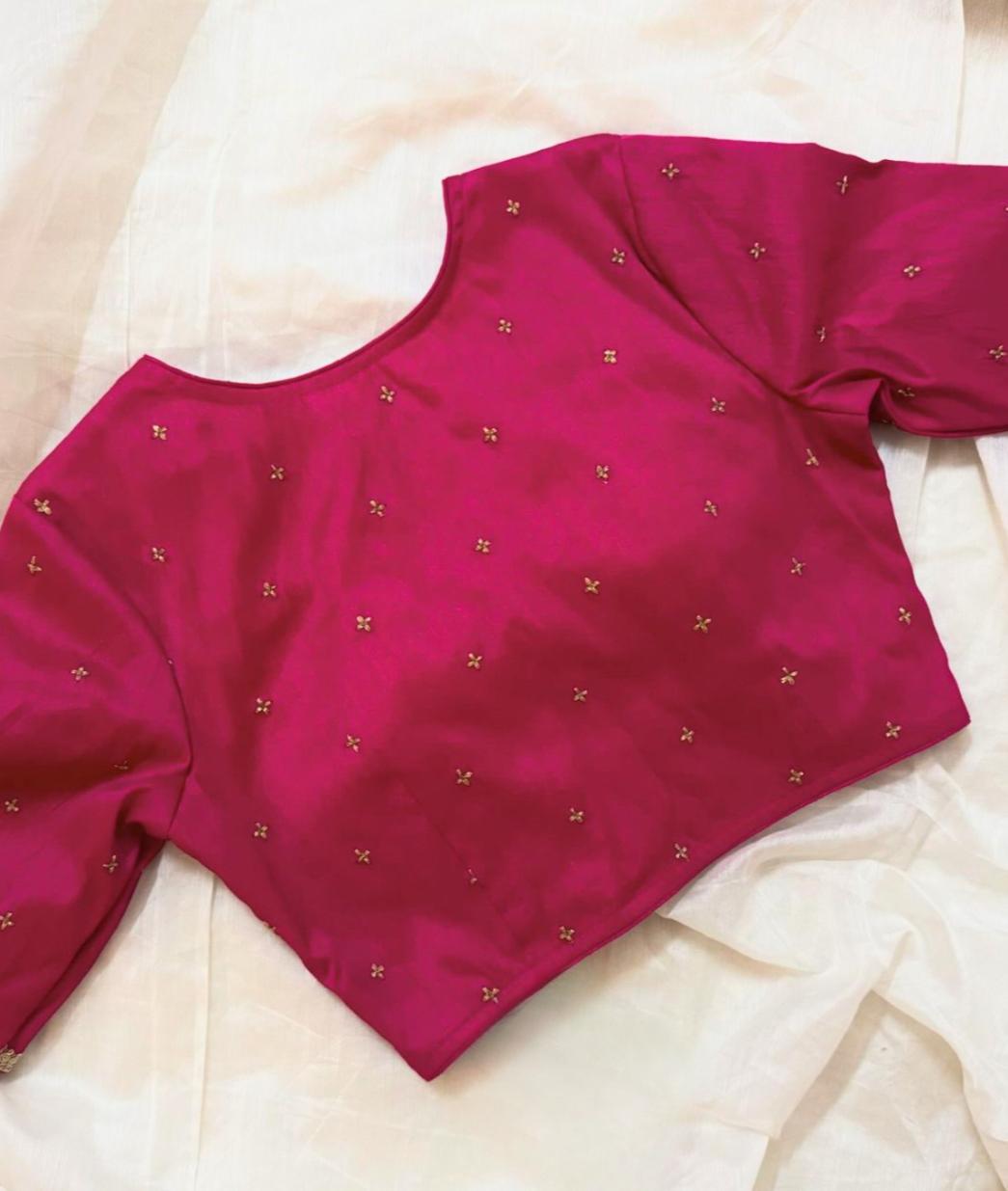 Elite cut v neck with stone work ready made blouse
