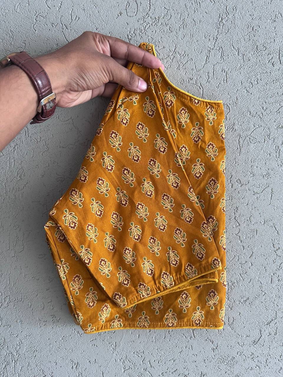 Pure Ajrakh Cotton ready made blouse