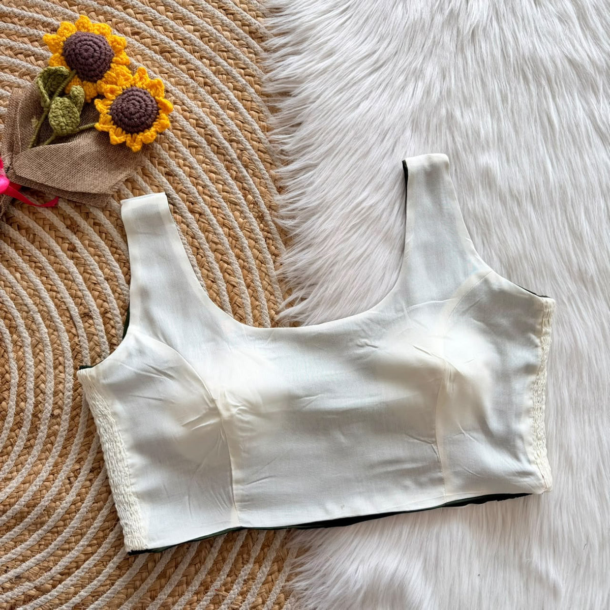 Beautiful soft cotton with side elastic ready made blouse