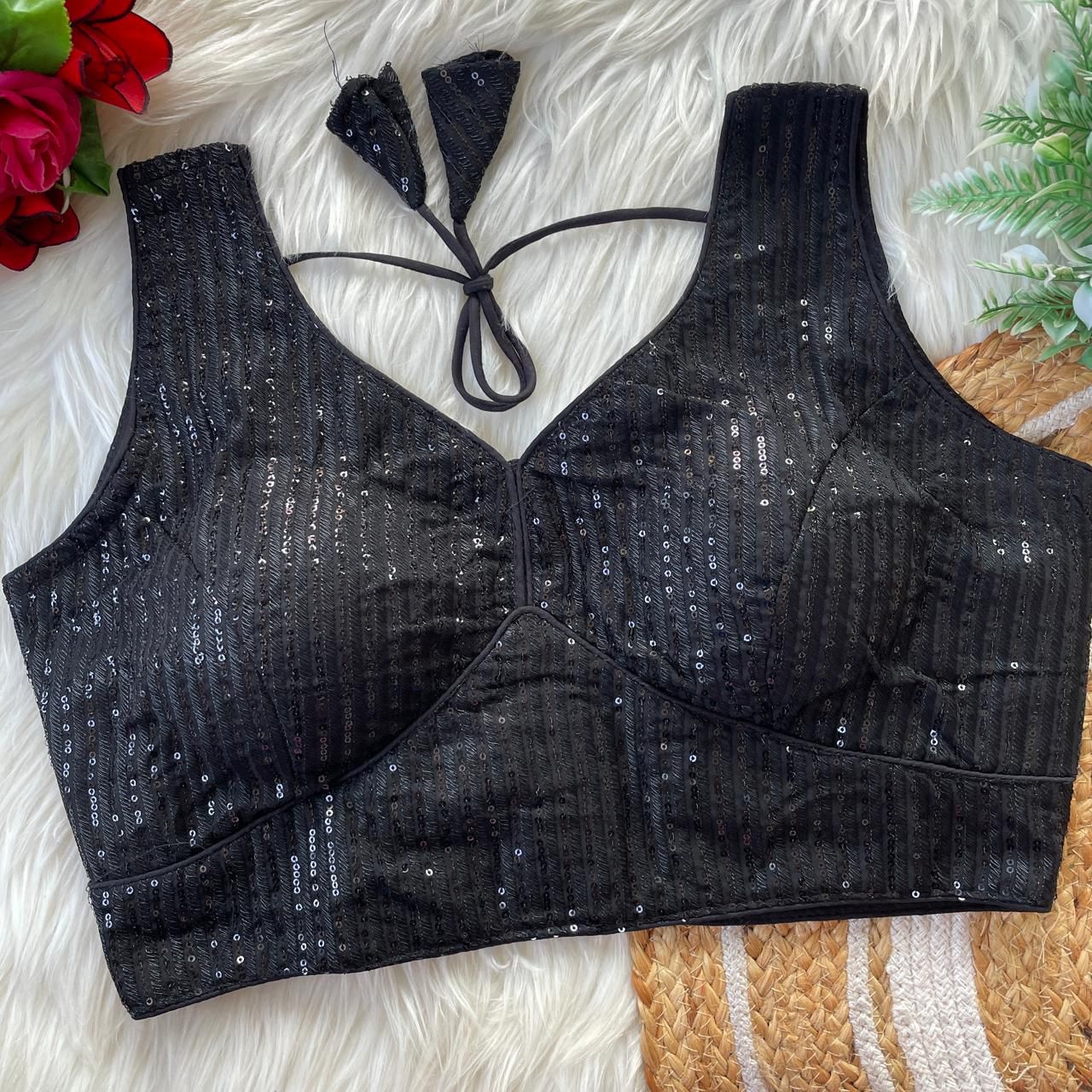 Georgette sleeveless ready made blouse