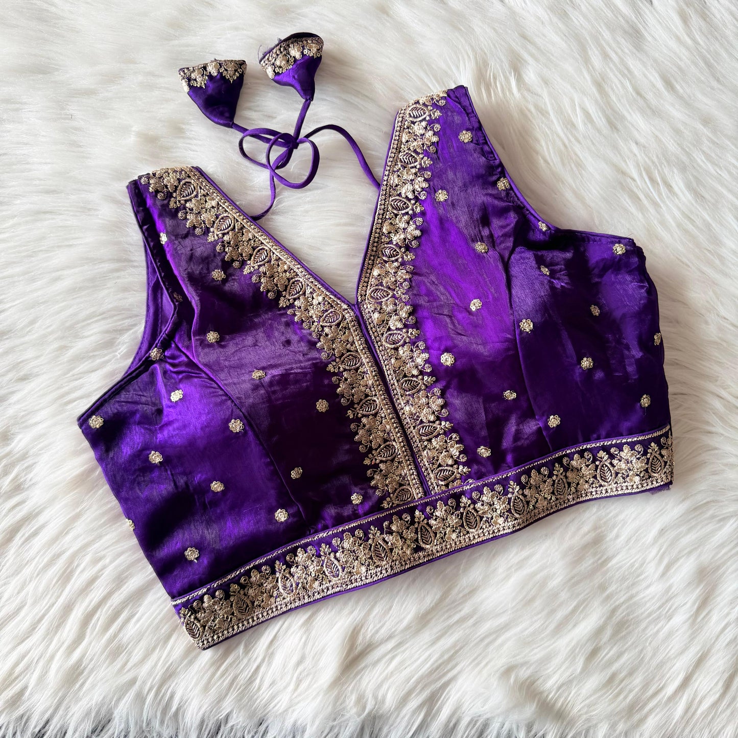 A beautiful work with sequins all over ready made blouse