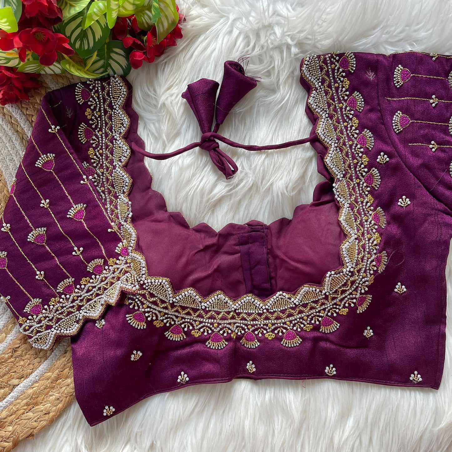Heavy Pure Soft Roman Silk With Tricot Fuising ready made blouse