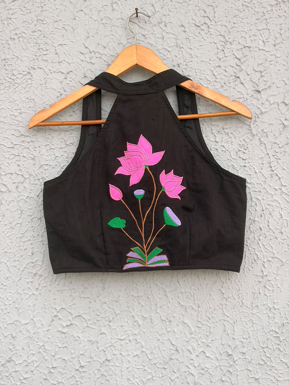 Cotton halter neck  Embroidered designer blouse