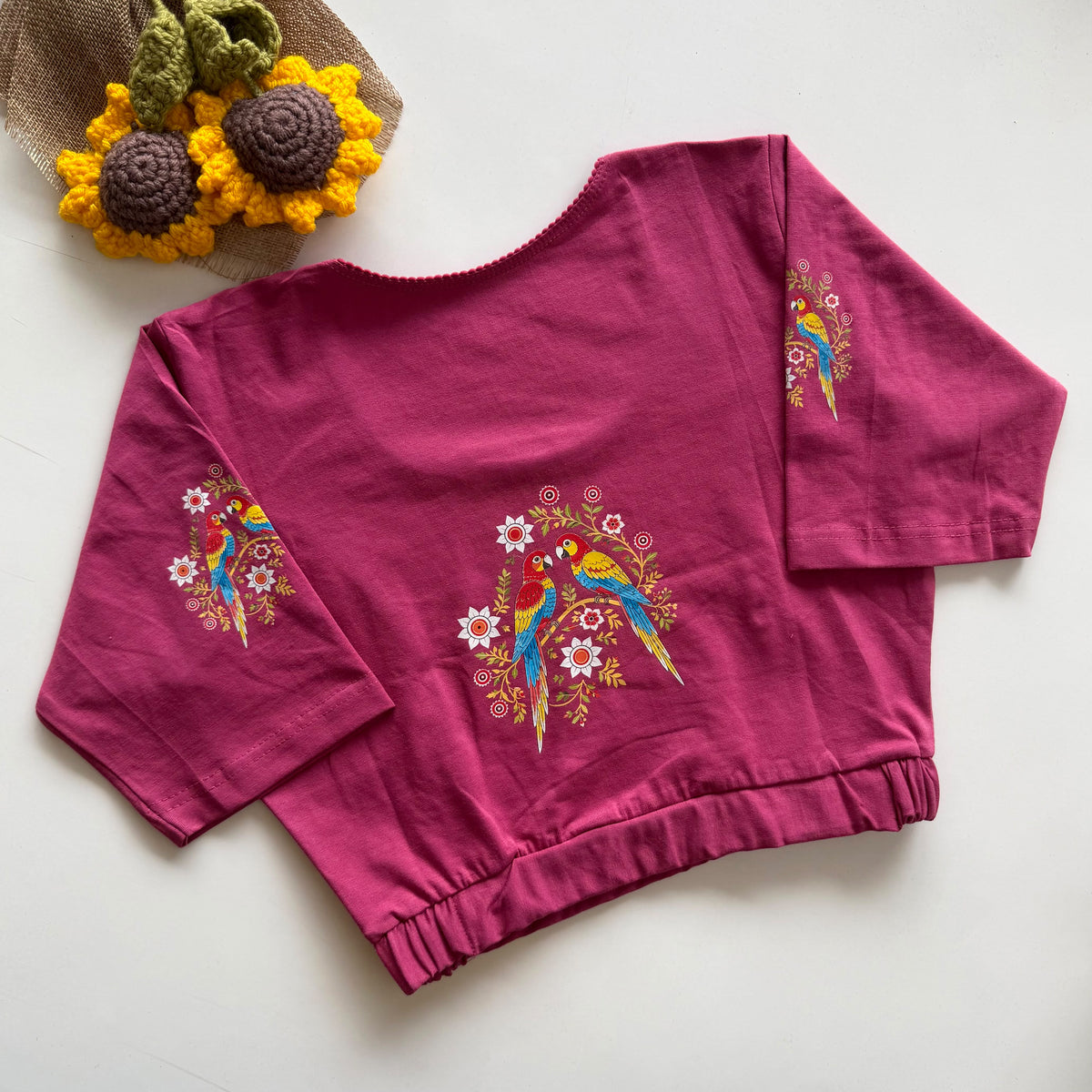 Beautiful block print with elastic ready made blouse