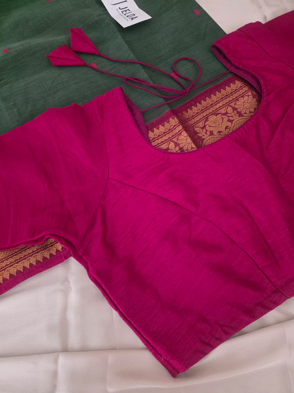 Elegant black pure linen saree