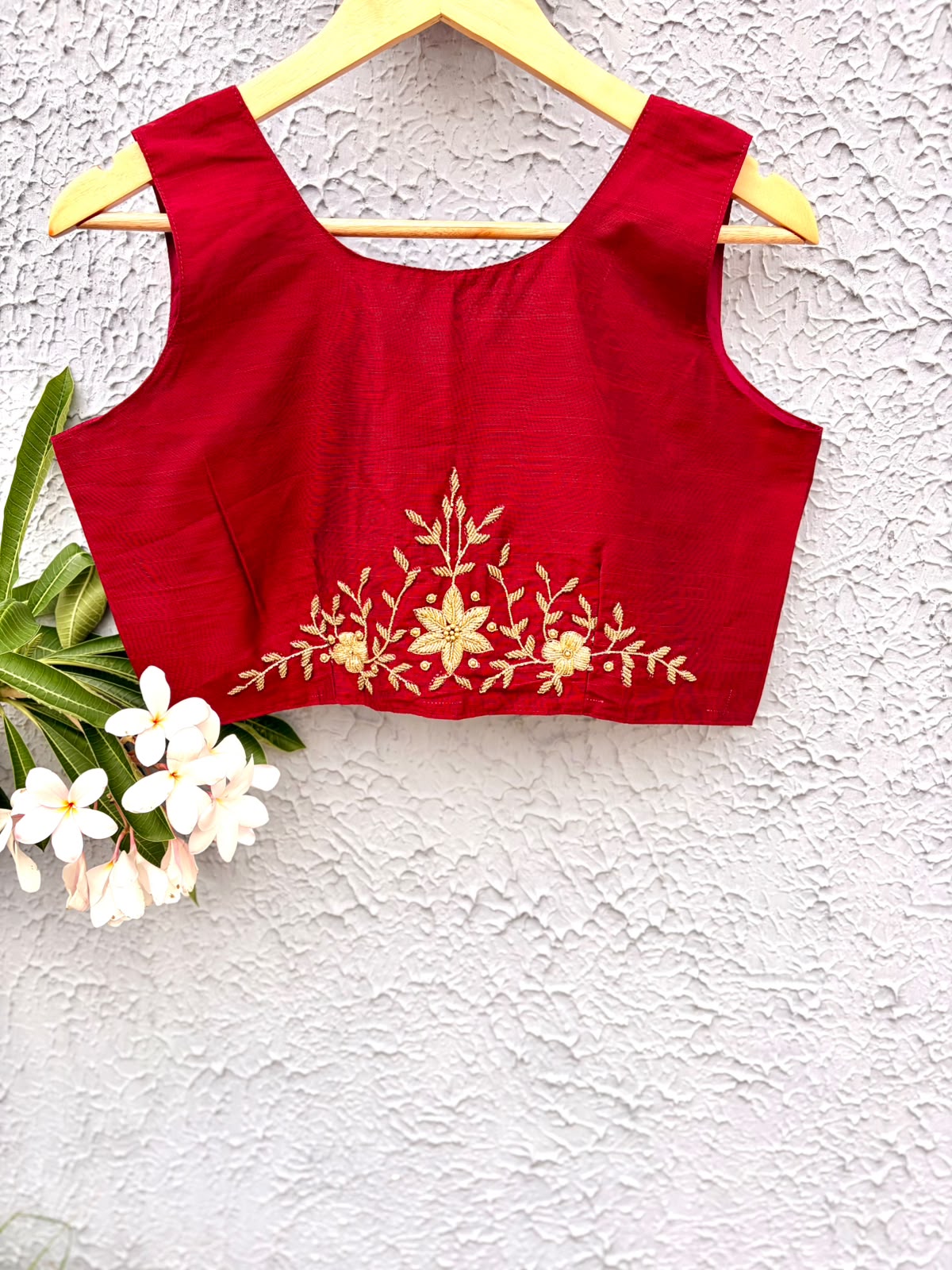 Silk hand work designer blouse