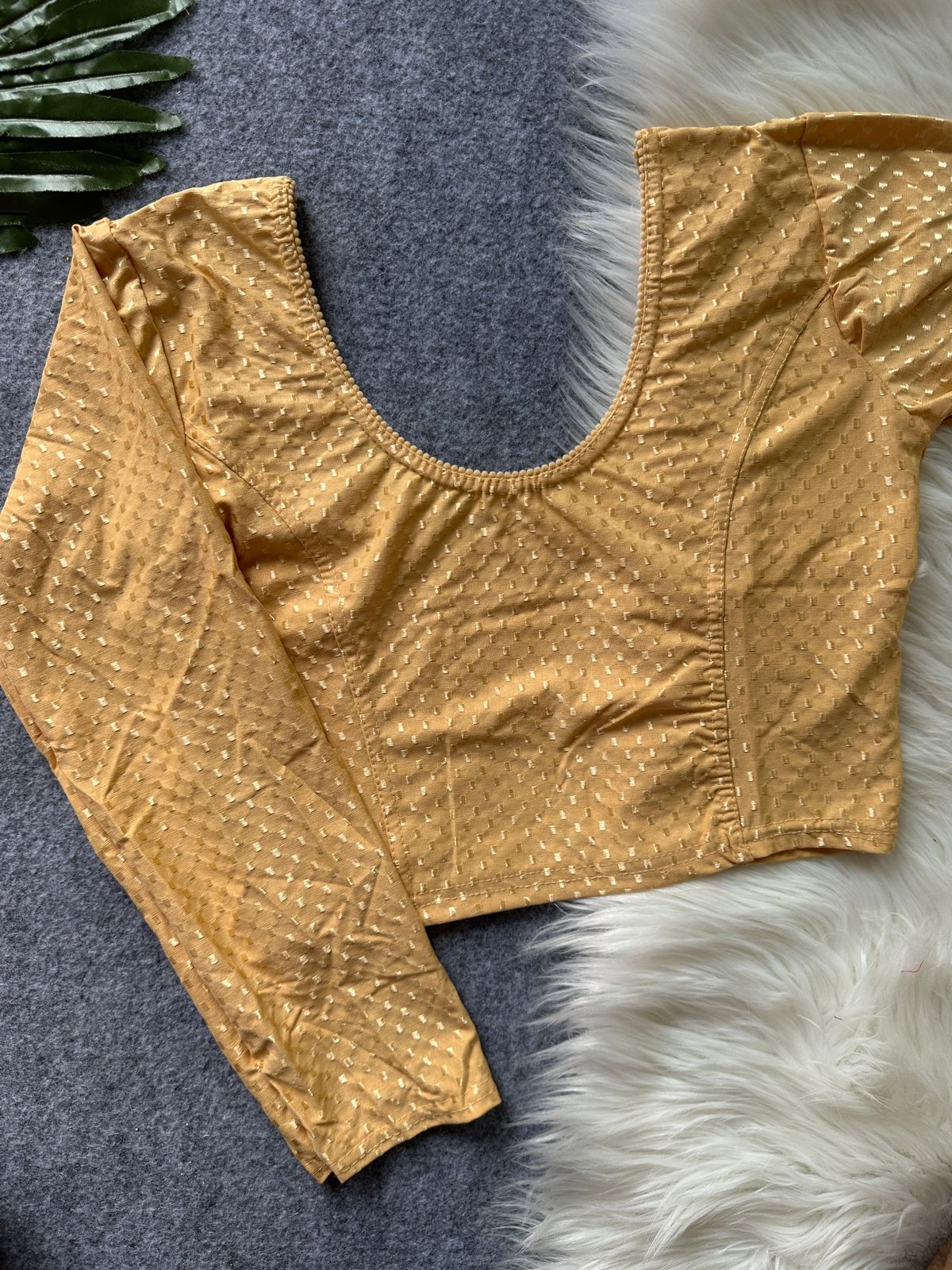 Cotton dobby stretchable ready made blouse