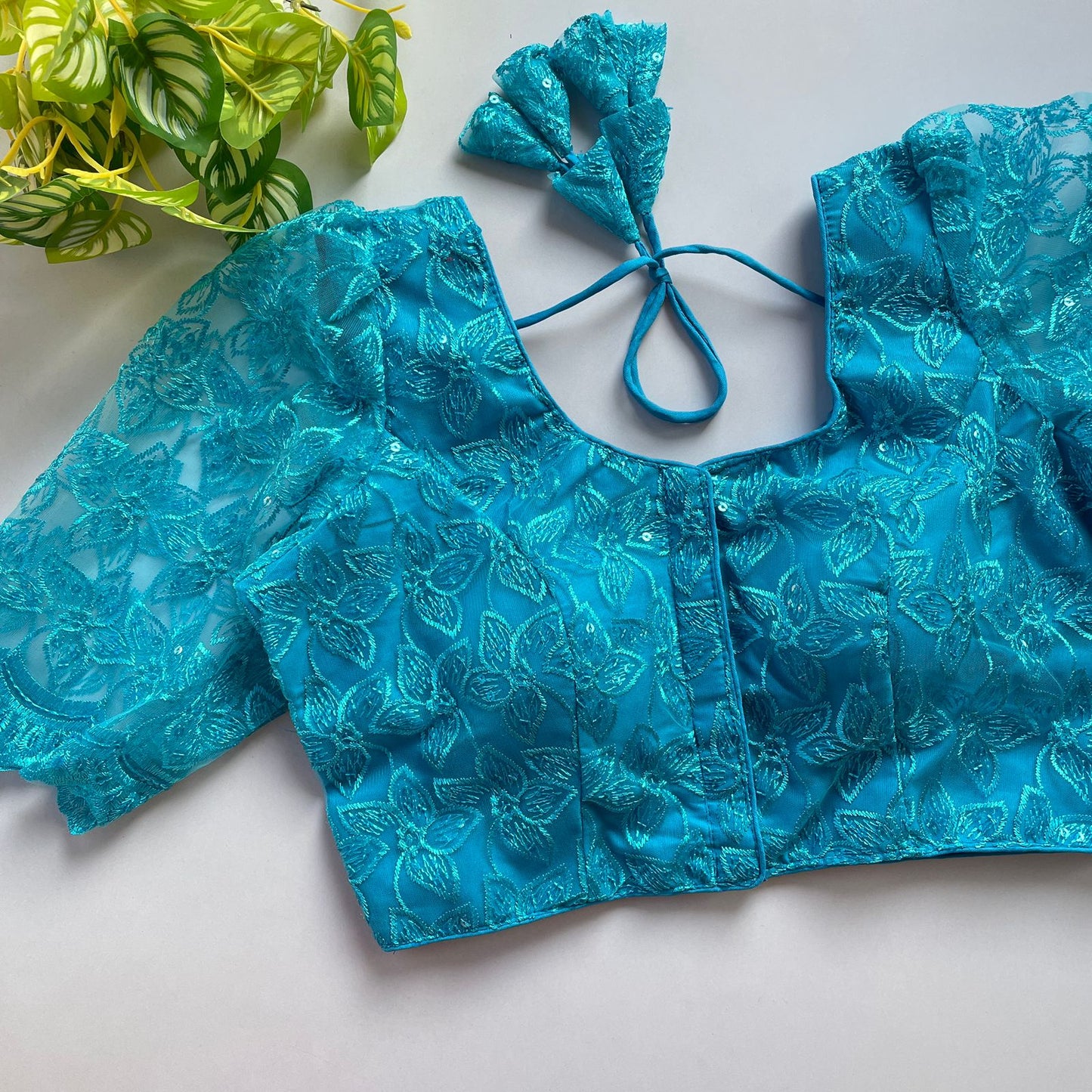 Heavy embroidery with beautiful handwork ready made blouse