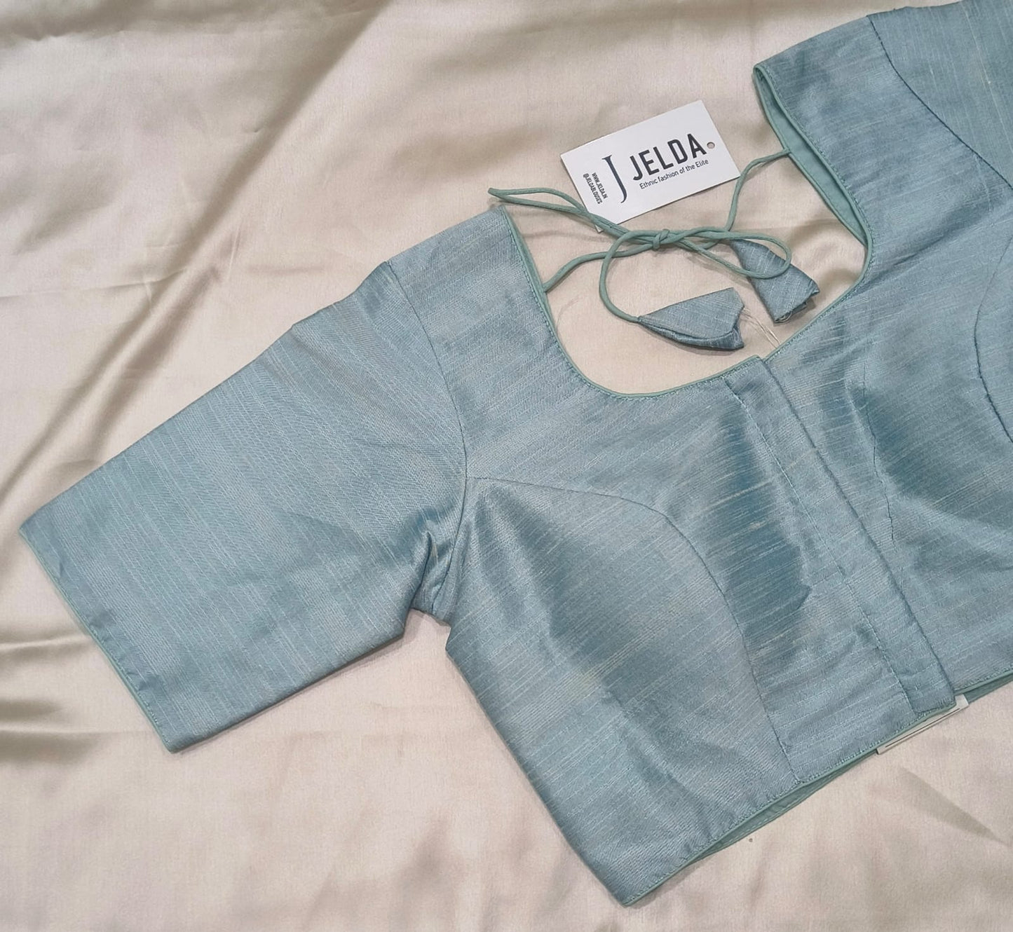Plain silk ice blue Ready made Blouse