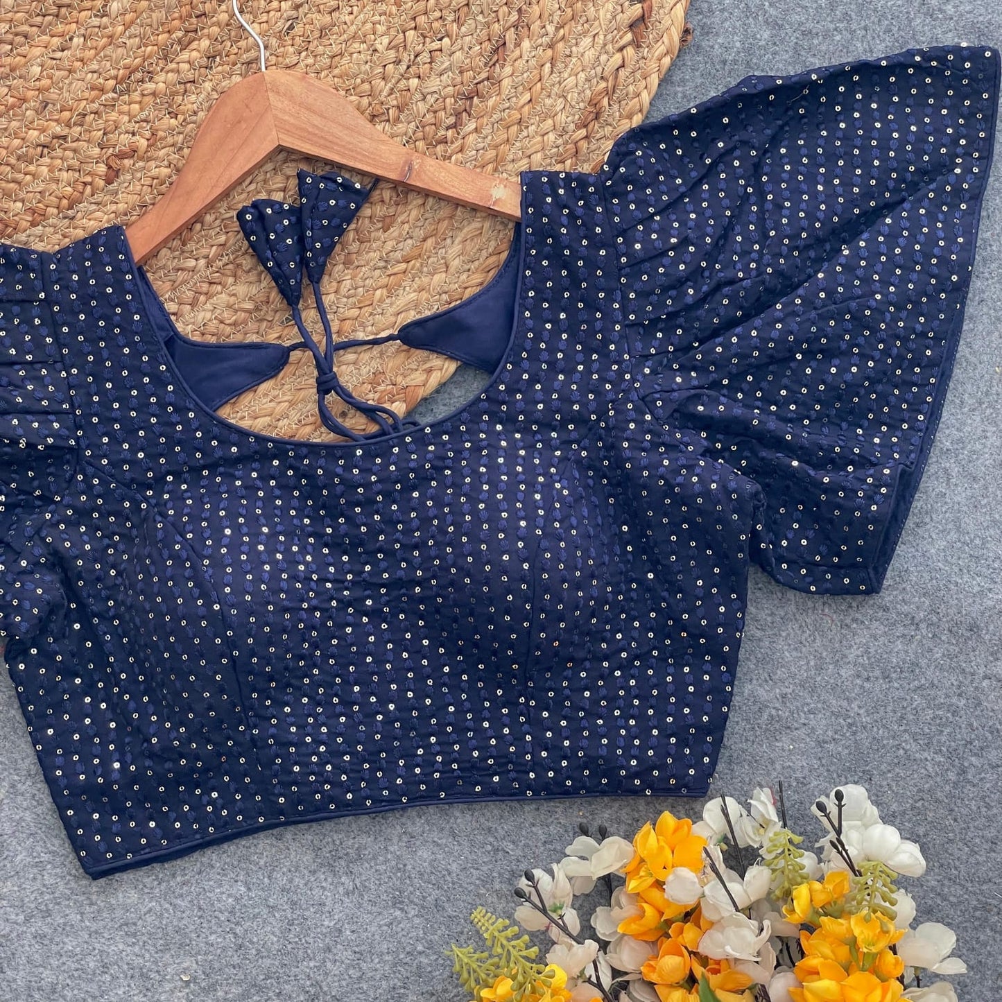 Heavy Georgette with sequins work ready made blouse