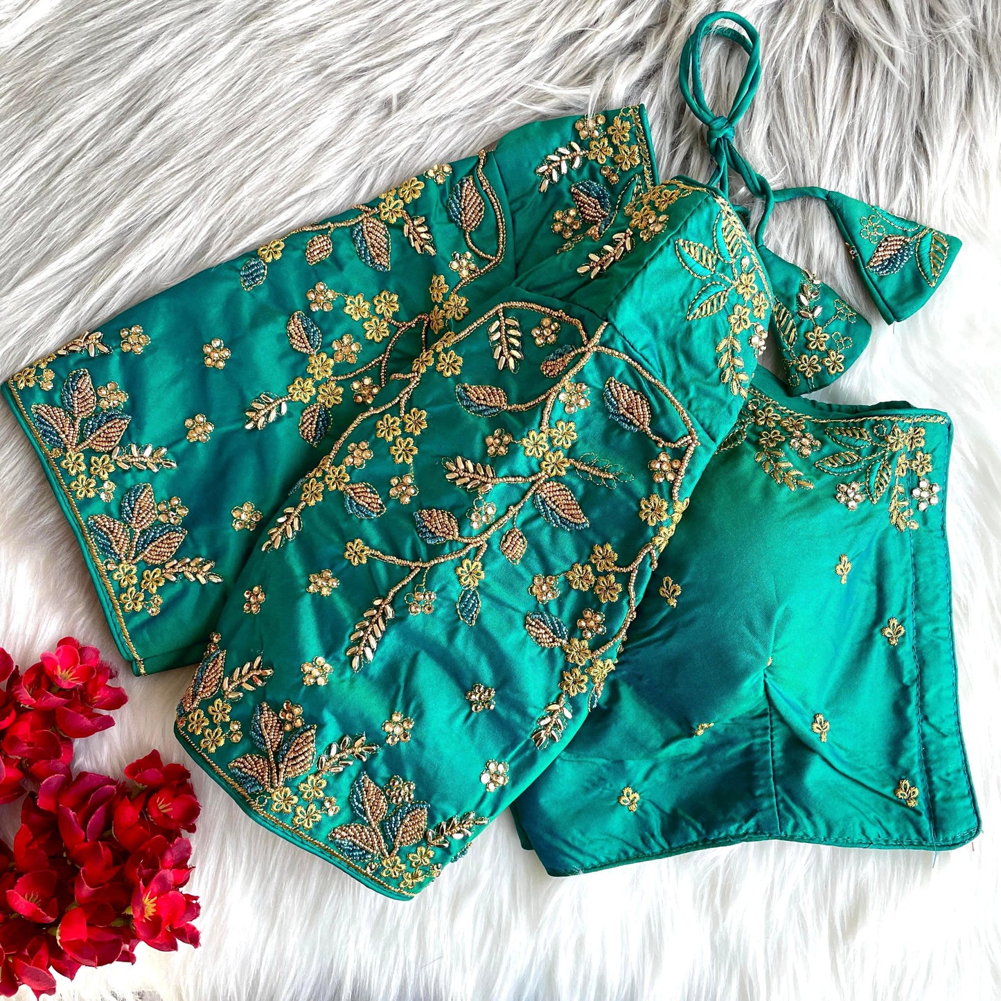 Heavy banarasi silk ready made blouse