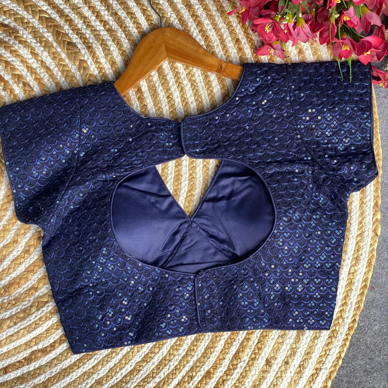 Launching new designer heavy georgette with sequins work ready made blouse