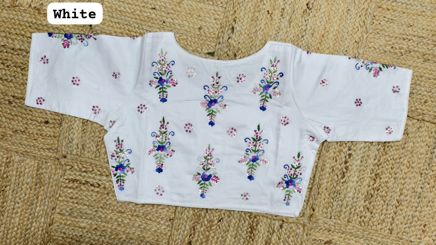 Cotton silk kundan ready made blouse