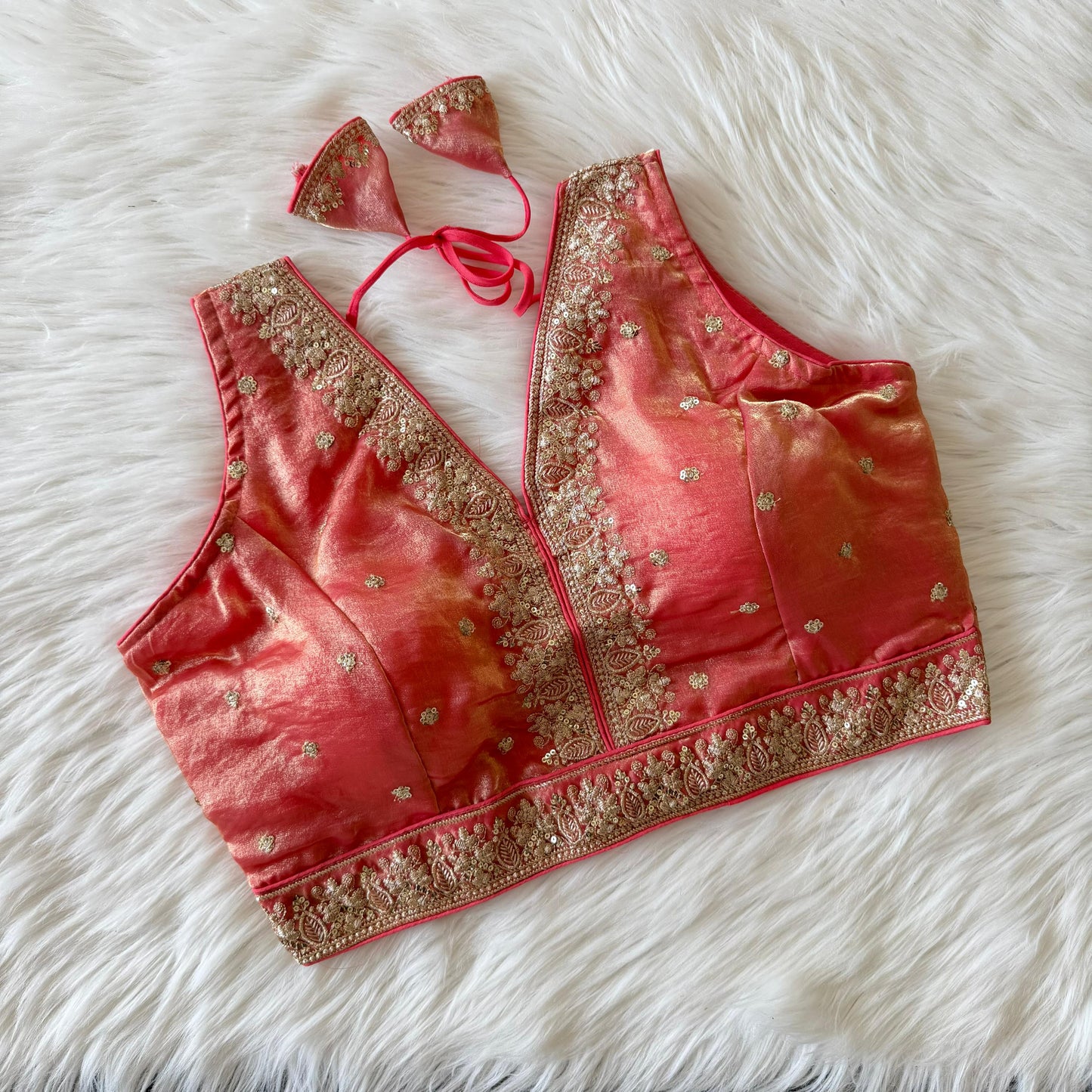 A beautiful work with sequins all over ready made blouse