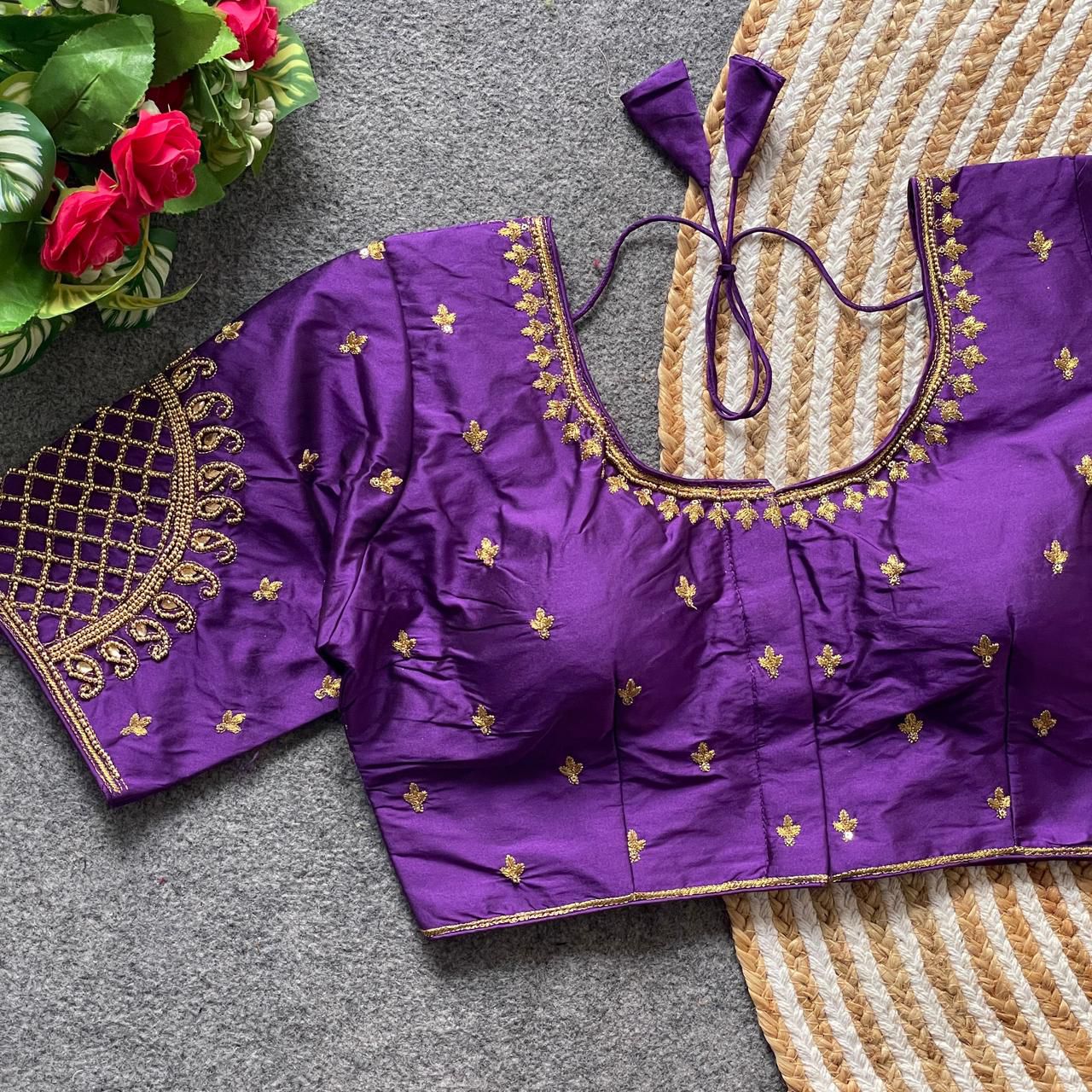 Heavy banarasi silk ready made blouse