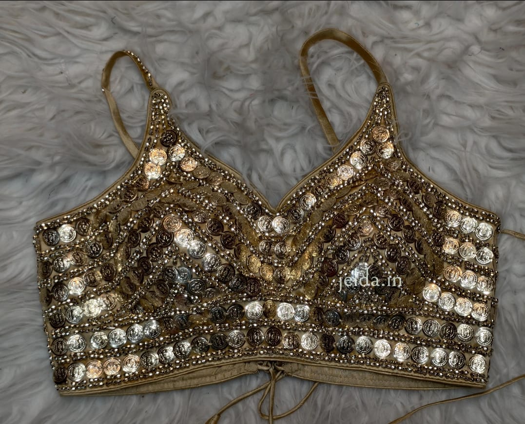 Exclusive beads and coin custom made blouse