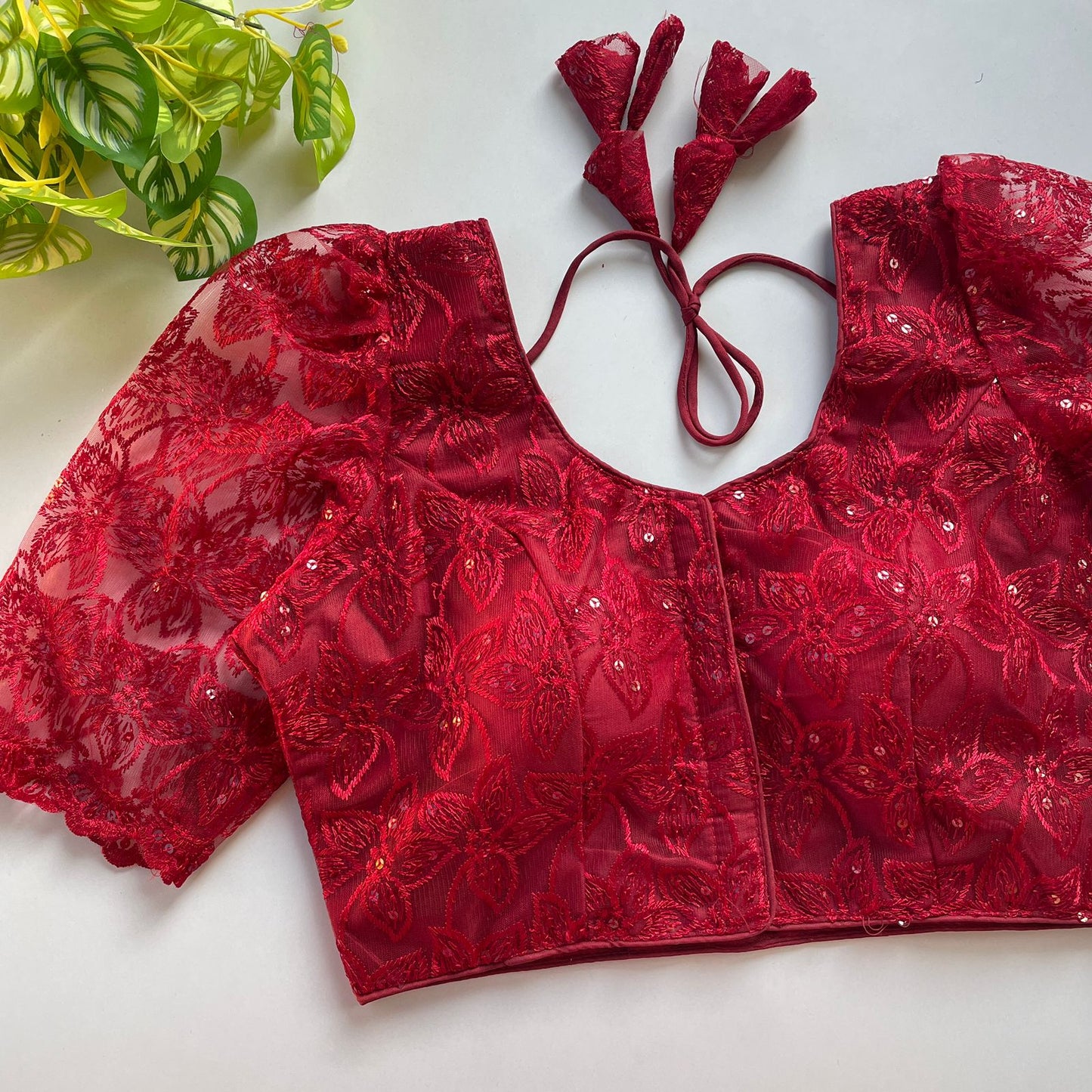 Heavy embroidery with beautiful handwork ready made blouse