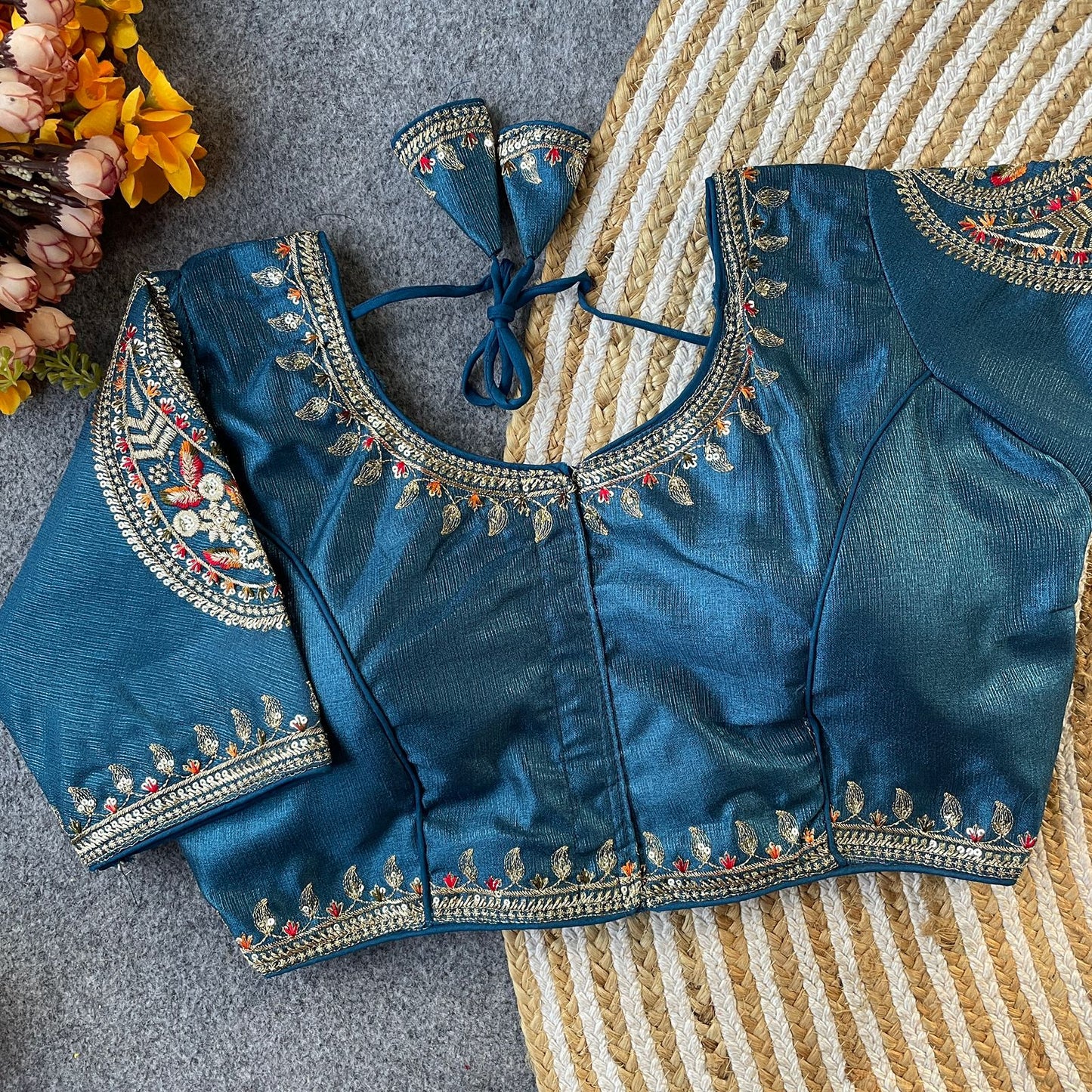 Heavy Embroidery With Beautiful Works  ready made blouse
