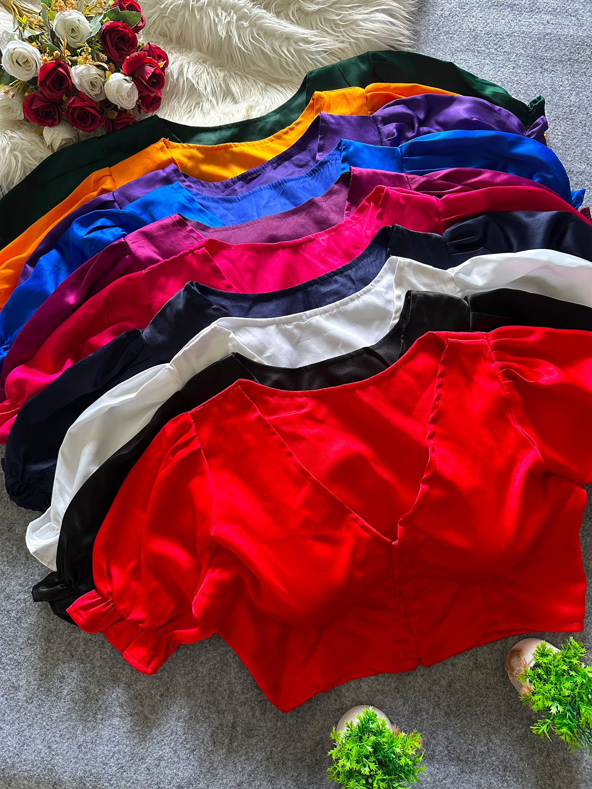 Pure malai satin ready made blouse