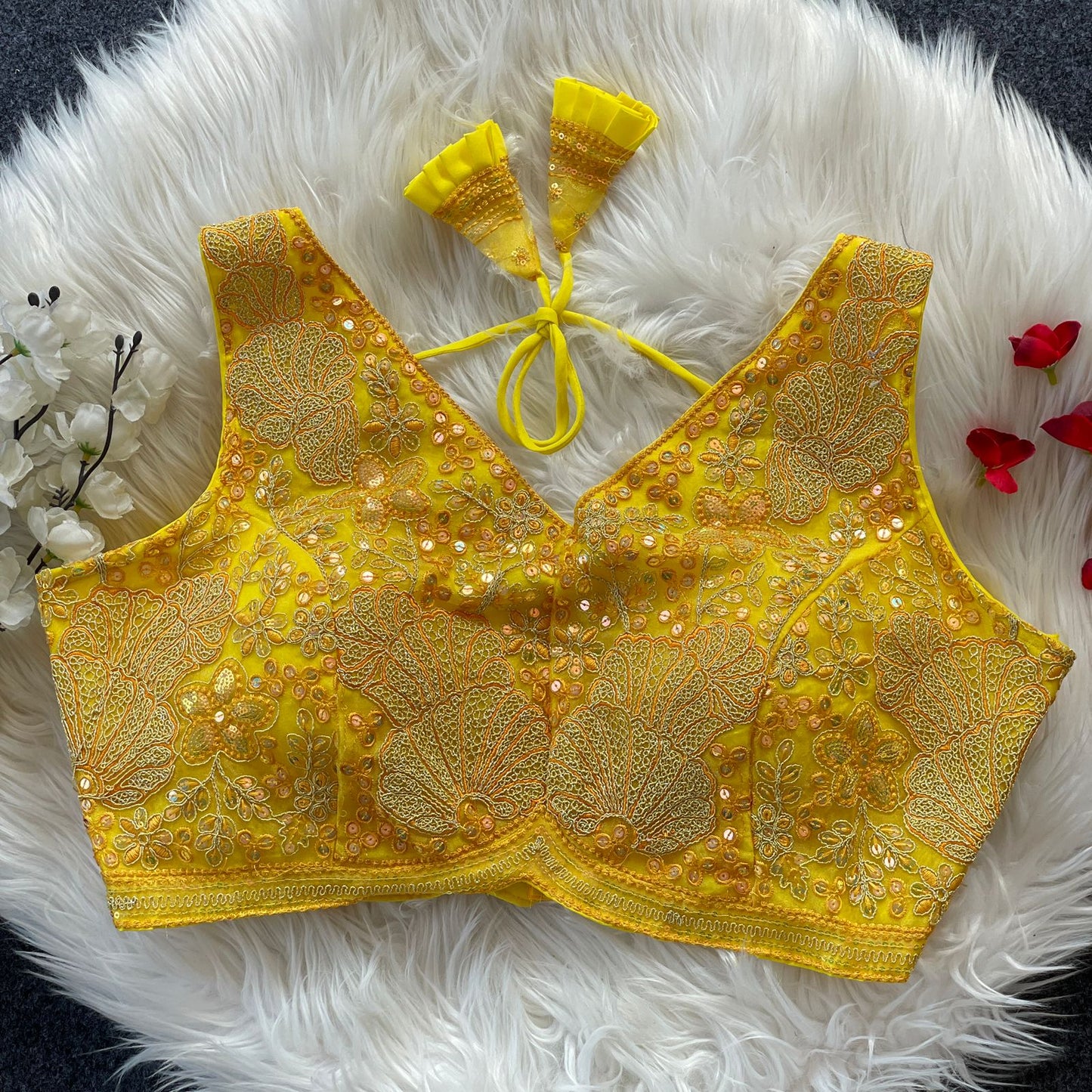 Heavy power net ready made blouse