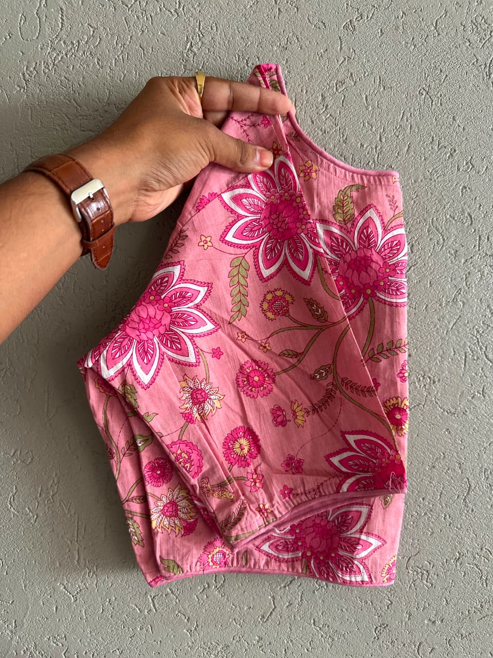 Pure Ajrakh Cotton ready made blouse