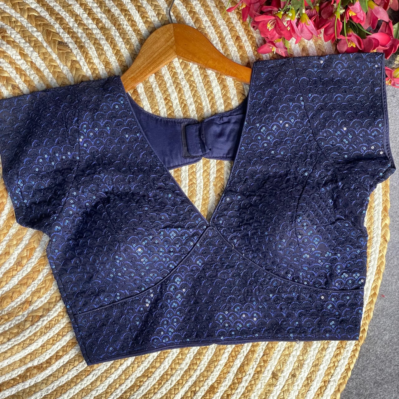 Launching new designer heavy georgette with sequins work ready made blouse