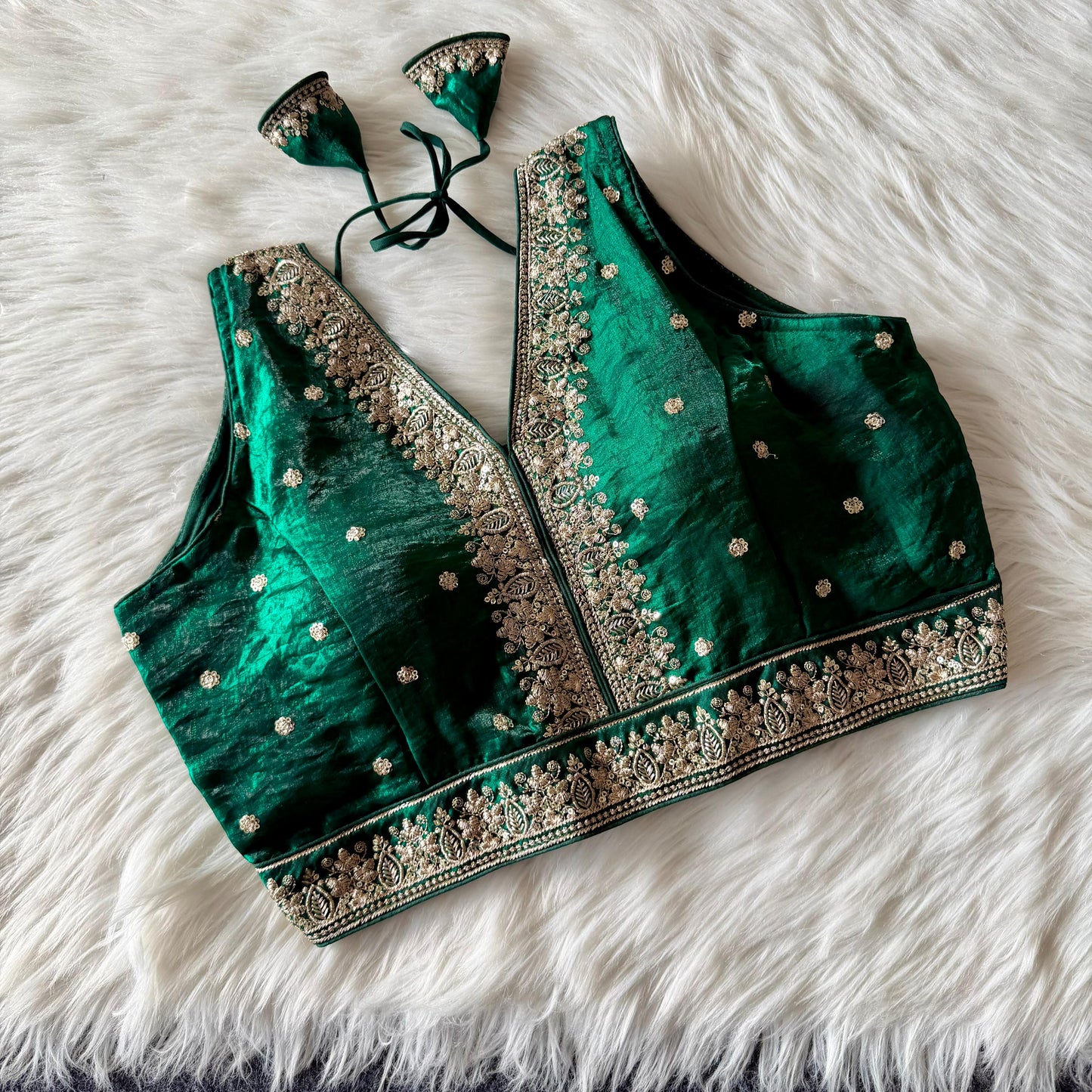 A beautiful work with sequins all over ready made blouse