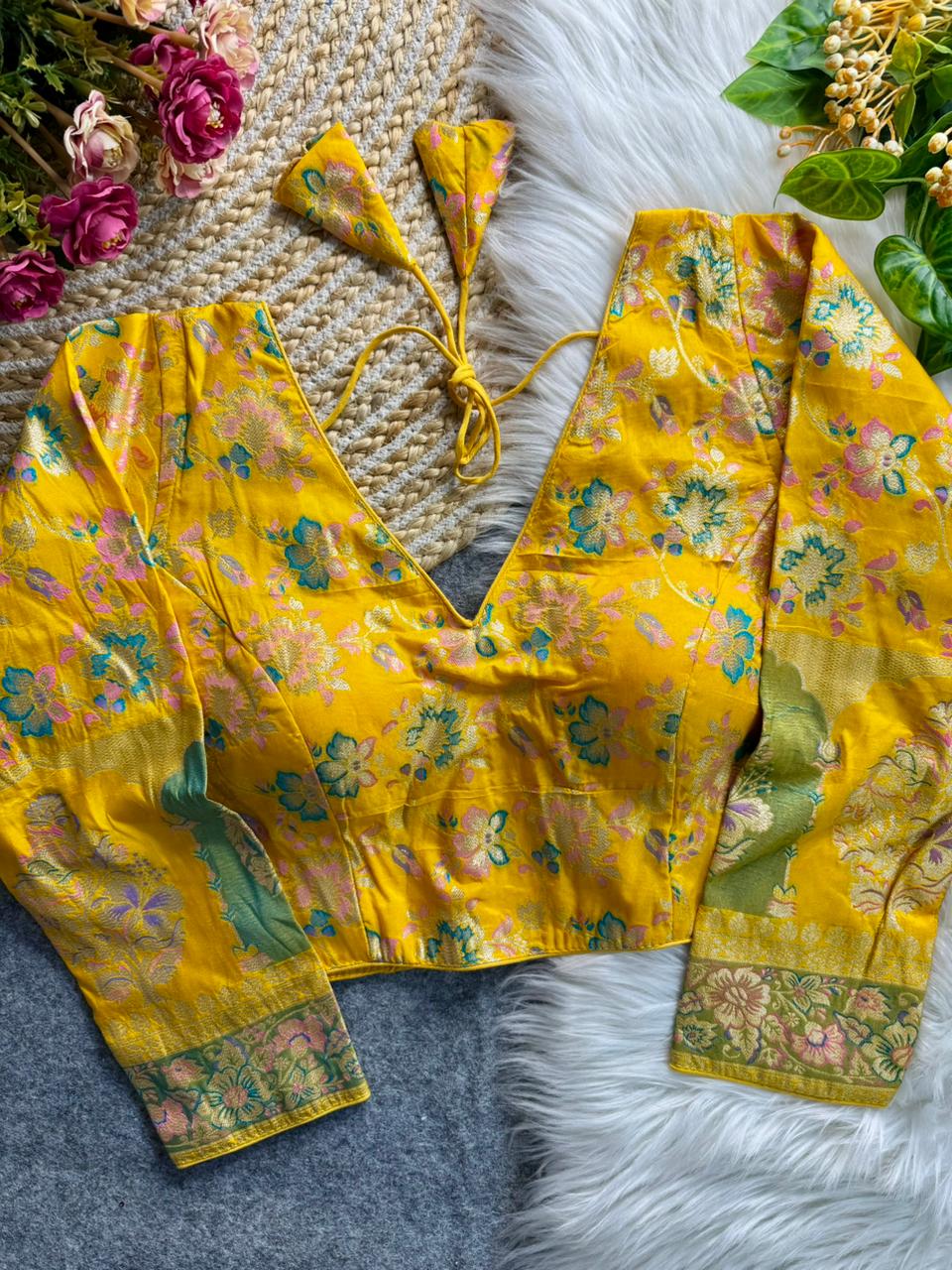 Heavy Pure Soft Dola Silk ready made blouse