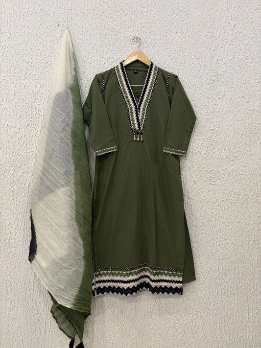 Cotton embroidery work salwar suit