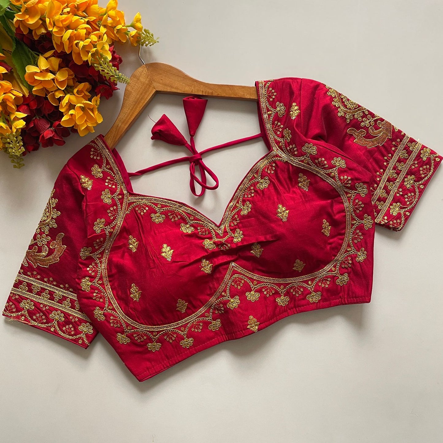 Heavy pure roman Silk ready made blouse