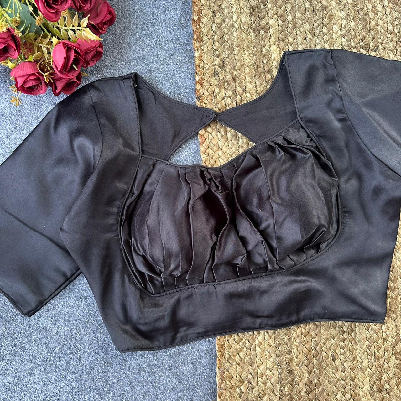 Pure malai satin ready made blouse