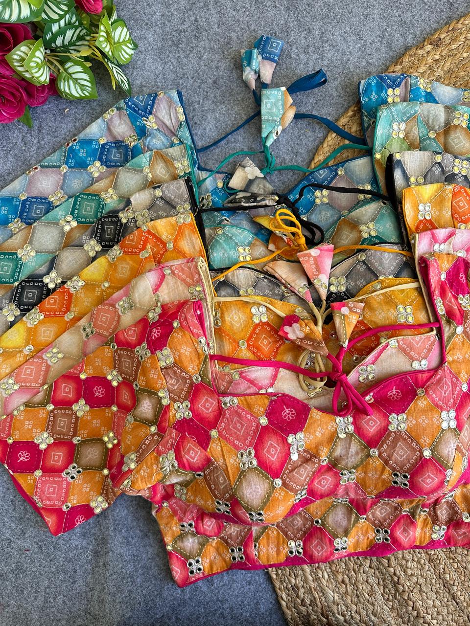 Sweet heart neck heavy position work ready made blouse