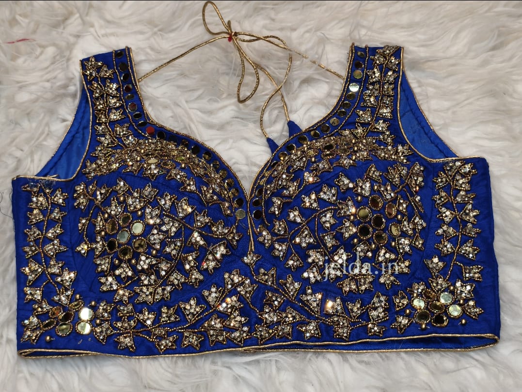 Zarkan real mirror handwork custom made blouse