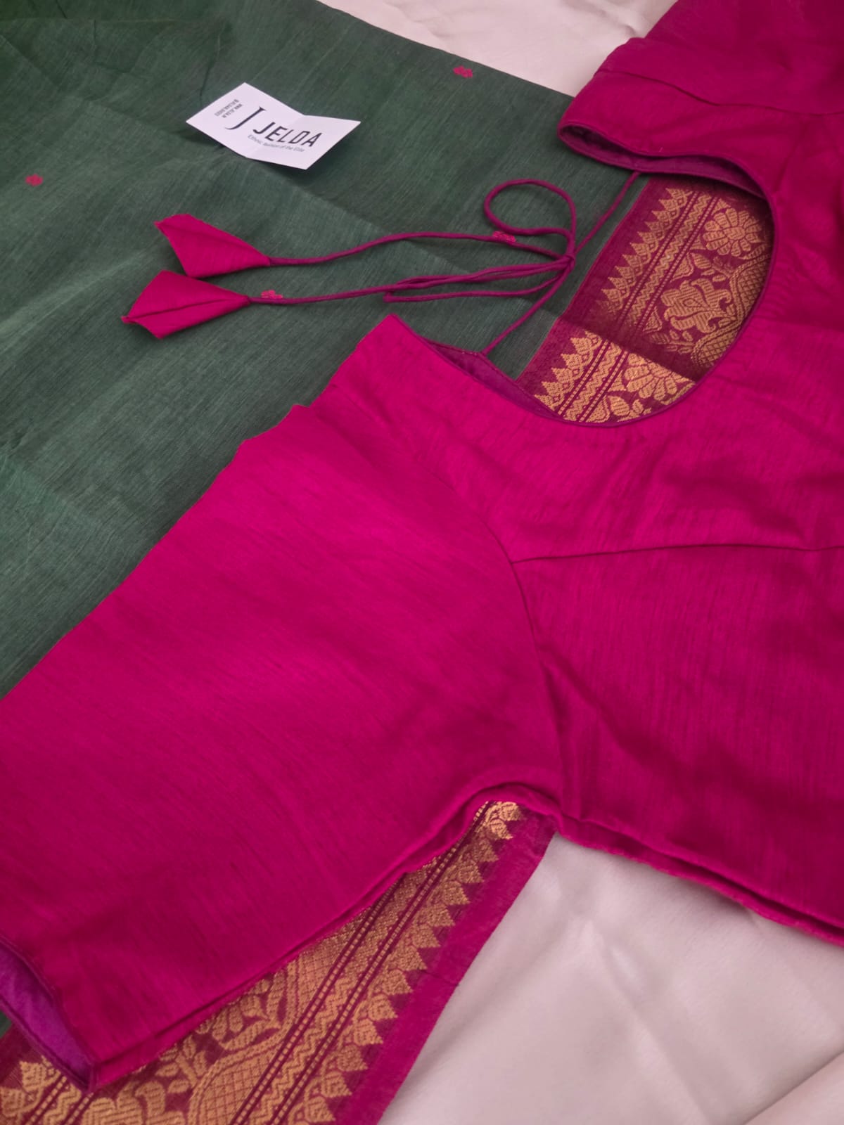 Elegant black pure linen saree