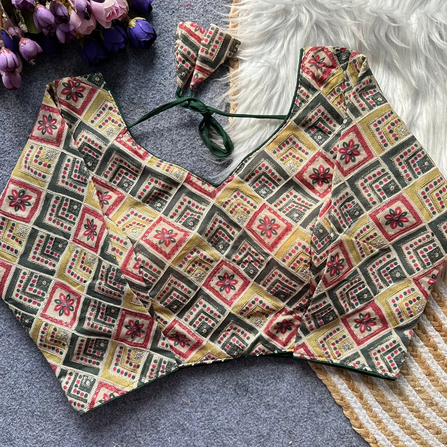Pure cotton full sleeve ready made blouse